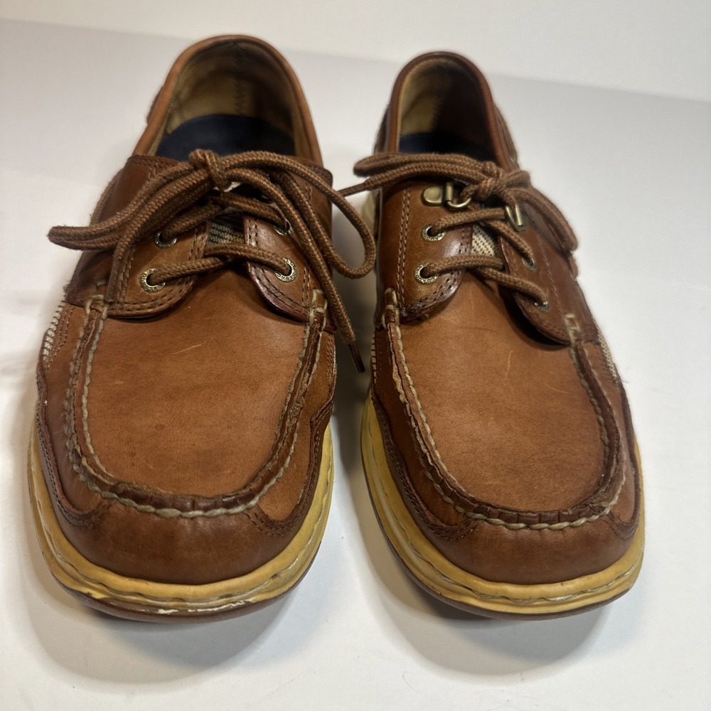 Sebago Docksides Clovehitch II Boat Shoes Men's 8.5M Amber Gold Leather MocToe